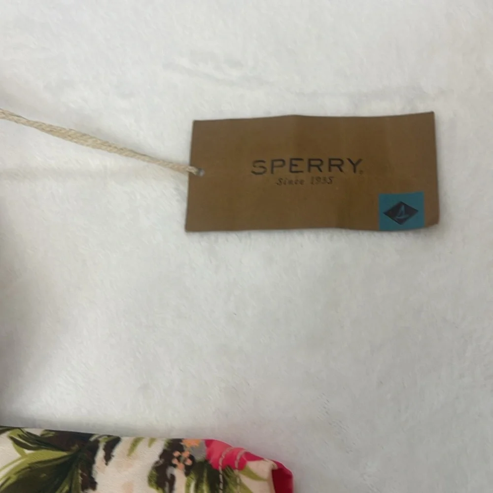 Sperry Cream Board Shorts with Tropical Print MENS SIZE L